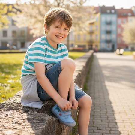 D.D.STEP S073-51696 CELOROČNÍ TENISKY Sky Blue | Dětské barefoot tenisky