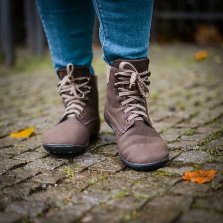 LEGUANO ICEBARE Brown | Kotníčkové zateplené barefoot boty