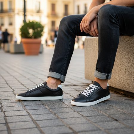 GROUNDIES UNIVERSE Black White | Barefoot tenisky