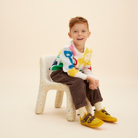 AFFENZAHN SNEAKER KNIT HAPPY TIGER Yellow | Dětské barefoot tenisky