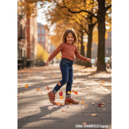 CRAVE SPRINGFIELD Cognac | Kids barefoot sneakers