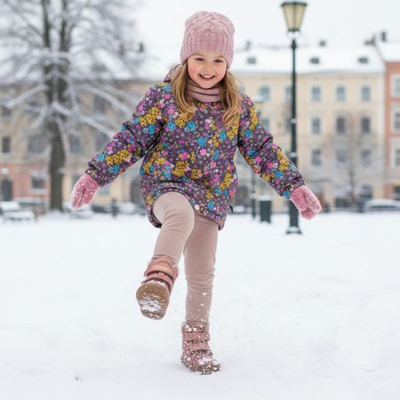 FRODDO WINTER FURRY Pink Gold | Children's Winter Insulated Barefoot Boots