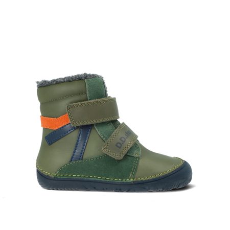 D.D.STEP W073-52306A Emerald | Dětské zimní zateplené barefoot boty