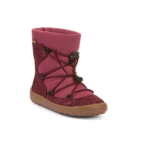 FRODDO ZIMNÍ TEX TRACK WOOL Bordeaux+ | Dětské zimní zateplené barefoot boty
