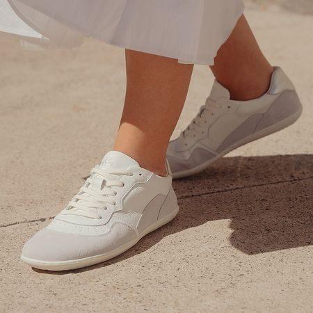 GROUNDIES NOVA GO1 WOMEN White Silver | Dámské barefoot tenisky