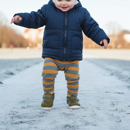 BOBUX XPLORER MARVEL ARCTIC Olive | Dětské první zateplené barefoot botičky