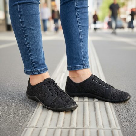 LEGUANO AMALFI Black | Dámské barefoot tenisky
