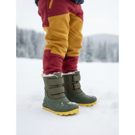 CRAVE BLIZZARD Green | Dětské zimní zateplené boty