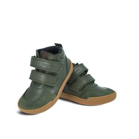 CRAVE TALINN Green | Dětské zimní zateplené barefoot boty