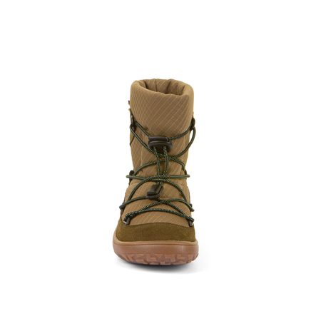 FRODDO ZIMNÍ TEX TRACK WOOL Olive | Dětské zimní zateplené barefoot boty