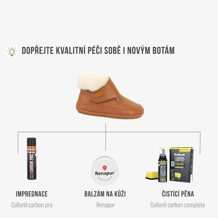 FRODDO ZIMNÍ CAPÁČKY FURRY WALKERS Cognac