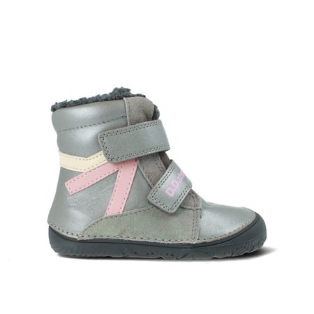 D.D.STEP W073-52306D Tmavě Šedá | Dětské zimní zateplené barefoot boty