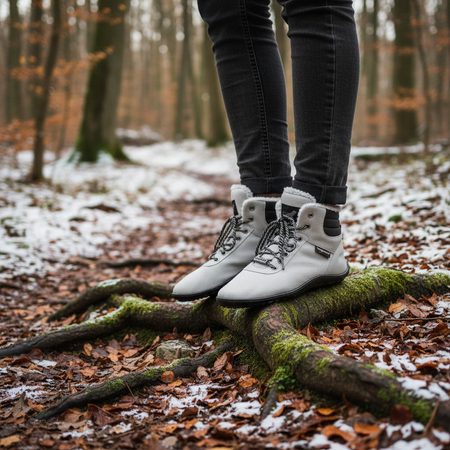 LEGUANO KOSMO Grey | Kotníčkové zateplené barefoot boty