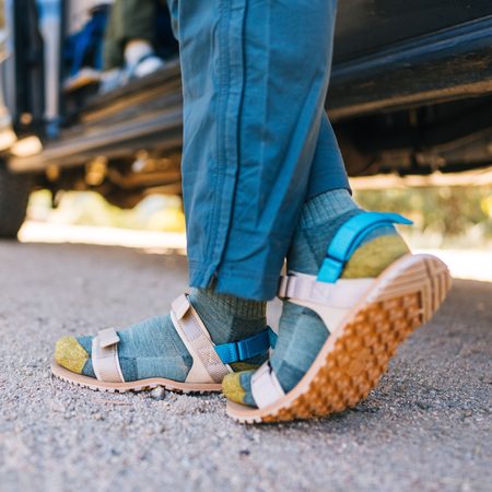 XERO SHOES D-Trail Irish Cream / Lake Blue | Dámské barefoot sandály