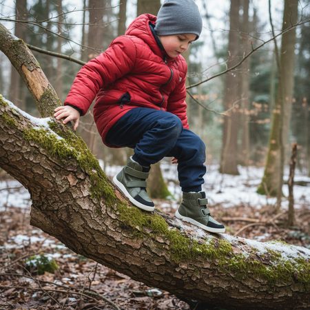 BABY BARE FEBO WINTER Bosco Asfaltico | Dětské zimní zateplené barefoot boty