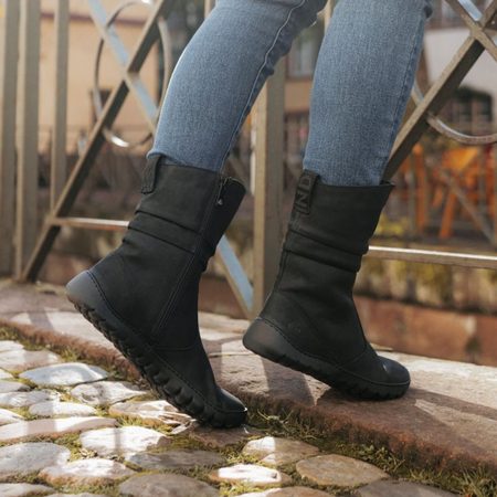 GROUNDIES ODESSA GX1 Wool WOMEN Black | Dámské barefoot kozačky