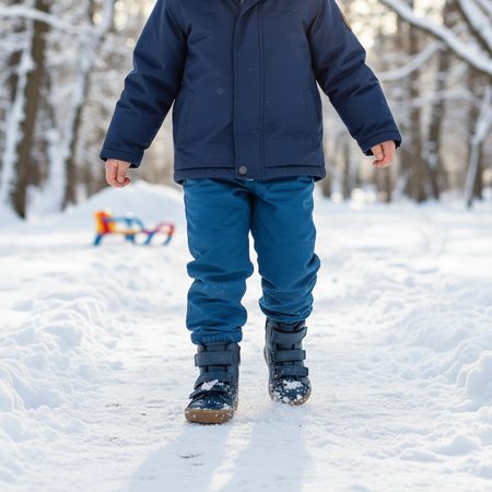 CRAVE SNOWFIELD Dark Blue | Children's winter insulated barefoot boots