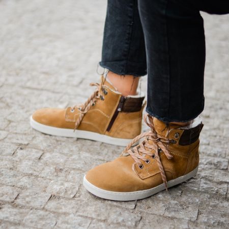 GROUNDIES VANCOUVER Camel | Pánské zimní zateplené barefoot boty