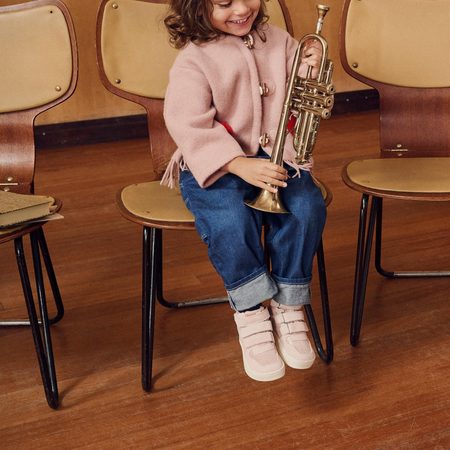 BUNDGAARD NERO MINI Old Rose Glitter | Dětské celoroční barefoot boty