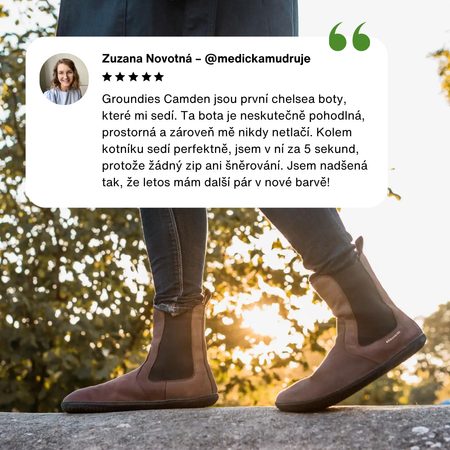 GROUNDIES CAMDEN WOMEN Dark Brown | Dámské chelsea zateplené barefoot boty