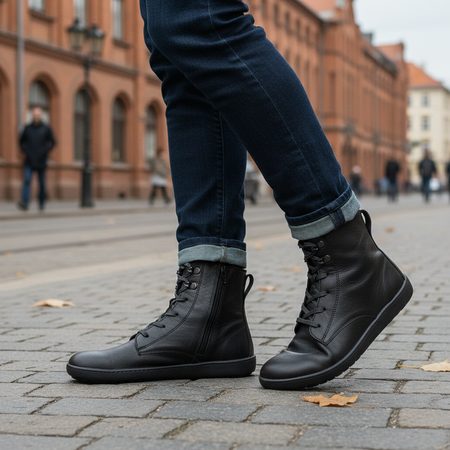 BAŤA BAREFOOT BOOTS Black | Men's barefoot ankle boots