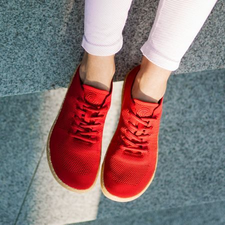 GROUNDIES ACTIVE KNIT WOMEN Red | Barefoot sportovní tenisky
