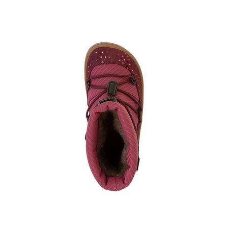 FRODDO ZIMNÍ TEX TRACK WOOL Bordeaux+ | Dětské zimní zateplené barefoot boty