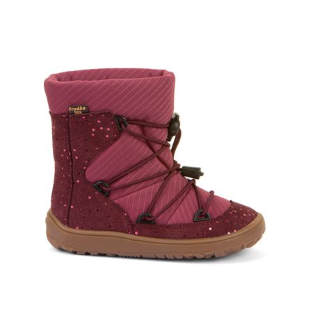 FRODDO ZIMNÍ TEX TRACK WOOL Bordeaux+ | Dětské zimní zateplené barefoot boty