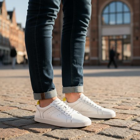 GROUNDIES UNIVERSE White Yellow | Barefoot tenisky