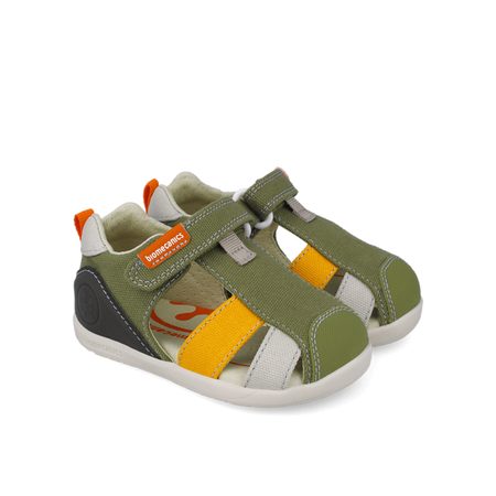 BIOMECANICS SANDÁLY WIDER CANVAS Khaki | Dětské barefoot sandály