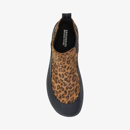 GROUNDIES SIENNA WOMEN Black Leo | Dámské barefoot chelsea boty