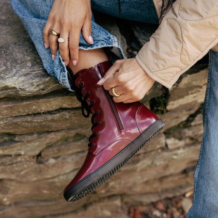 SHAPEN MAVERICK Plum | Kotníkové barefoot boty