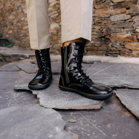 SHAPEN MAVERICK Black Yellow | Kotníkové barefoot boty