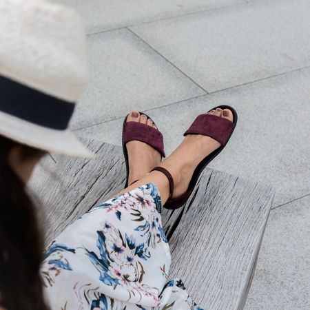 LEGUANO JARA Bordeaux | Dámské barefoot sandály