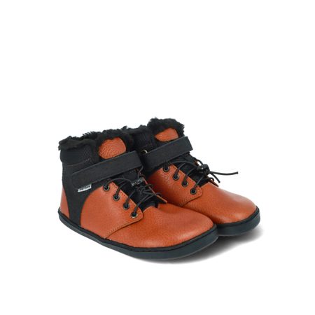 PEGRES ZIMNÍ BF40 0.1 Hnědá | Zateplené barefoot boty