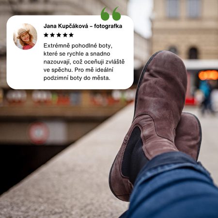 GROUNDIES CAMDEN WOMEN Dark Brown | Dámské chelsea zateplené barefoot boty