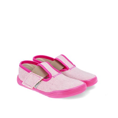 PEGRES PAPUČKY SBF 10F Textilní Růžová | Dětské barefoot přezůvky