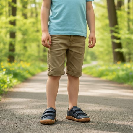 FRODDO TRAINERS BASE LEATHER D-VELCRO Dark Blue | Children's Barefoot Trainers