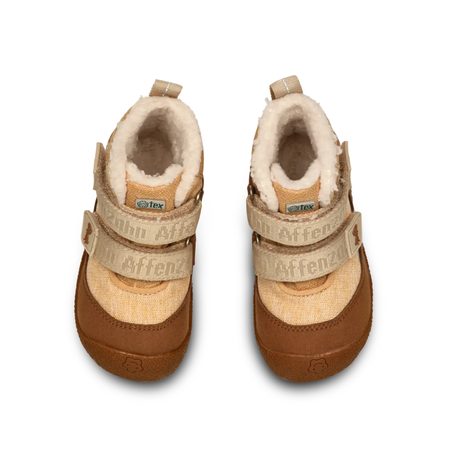 AFFENZAHN PREWALKER MIDBOOT VEGAN SNUGGY Affenzahn Brown | Dětské první barefoot zateplené botičky