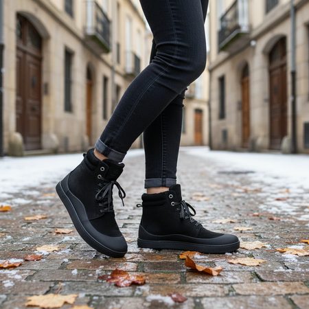 GROUNDIES Torino Black | Women's winter insulated barefoot boots