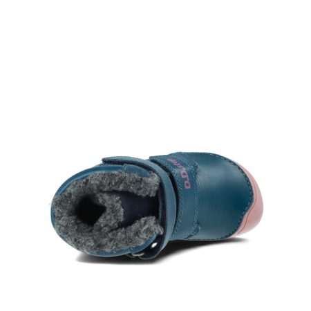 D.D.STEP W073-52306C Tmavě Modrá | Dětské zimní zateplené barefoot boty