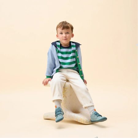 AFFENZAHN SNEAKER LEATHER BUDDY BUNNY Grey Blue | Dětské barefoot tenisky  2