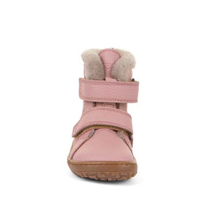 FRODDO KOTNÍKOVÉ ZIMNÍ FURRY BOOT Pink | Dětské zimní zateplené barefoot boty