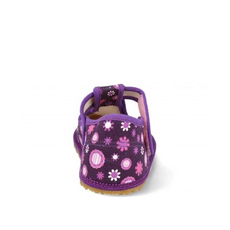 BEDA PAPUČE BF 060010/W VIOLET Flower | Dětské barefoot přezůvky