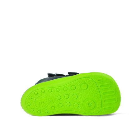 BEDA ZIMNÍ VYŠŠÍ MARCUS Black/Green | Dětské zimní zateplené barefoot boty