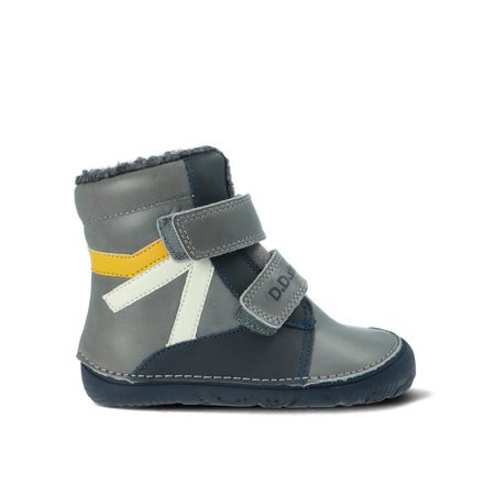 D.D.STEP W073-52306 Šedá | Dětské zimní zateplené barefoot boty