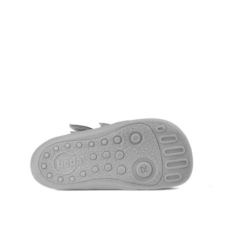 BEDA CELOROČNÍ VELUR ROBIN Grey | Dětské celoroční barefoot boty