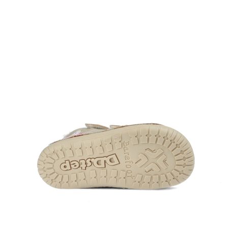 D.D.STEP W070-52624A Krémová | Dětské zimní zateplené barefoot boty