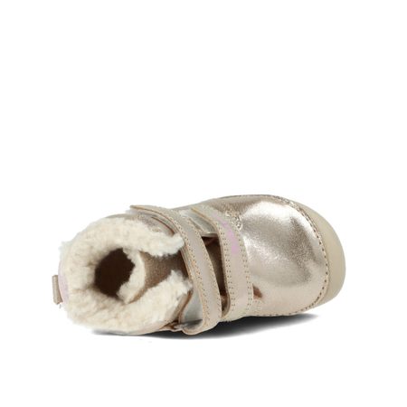 D.D.STEP W070-52624A Krémová | Dětské zimní zateplené barefoot boty
