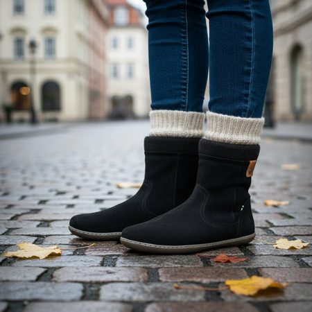 GROUNDIES ICELAND WOMEN Black | Dámské zimní barefoot boty